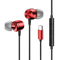 Usams HSEP3102 Type-C csatlakozós piros mikrofonos fülhallgató
