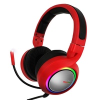 ABKONCORE CH60 RGB 7.1 gamer mikrofonos fejhallgató, piros