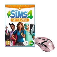 The SIMS 4 Get to Work PC játékszoftver + Trust GXT 101P Gav USB gamer pink egér csomag