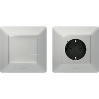 Legrand Valena Life Netatmo Párosított szett: 1 intelligens csatlakozóaljzat + 1 vezeték nélküli kapcsoló alumínium