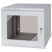Stalflex RC19-9U-450GGP Pro 19" 9U 450 mm mély lapraszerelt szürke üveg ajtós fali rack szekrény