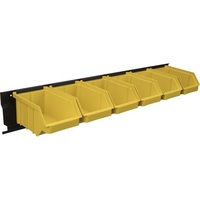 Stalflex BAR+6M-Y falra szerelhető tárolósor 6 darab sárga színű közepes méretű tárolódobozzal Stalflex BAR+6M-Y falra szerelhető tárolósor 6 darab sárga színű közepes méretű tárolódobozzal