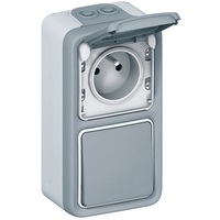 Legrand 069661 Plexo 55 2-es függőleges membrános szürke falonkívüli doboz