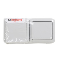 Legrand 782391 Forix csapófedéllel/gyermekvédelmi/szürke IP44 falon kívüli 1P kapcsoló + 2P+F csatlakozóaljzat