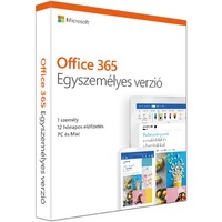 Microsoft 365 Personal (Egyszemélyes verzió) P6 HUN 1 Felhasználó 5 Eszköz 1 év dobozos irodai programcsomag szoftver