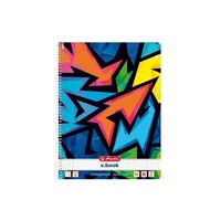Herlitz Neon Art A4 80lapos kockás spirálfüzet