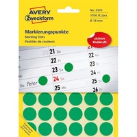 Avery 3376 18mm 1056db-os zöld jelölőpont