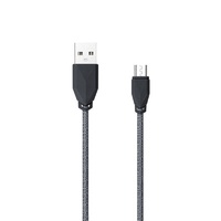 AWEI CL982 1m/erős szövött borítással/vékony műanyag fejjel/USB-Micro/szürke USB kábel