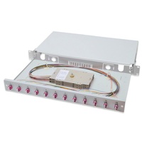 DIGITUS DN-96331-4 1U 12xLC duplex OM4 toldóval pigtaillel és kötőkazettával szerelt optikai rendező