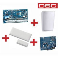 DSC PACK-NEO-2032-TL-PG/8 zónás, 32 zónáig bővíthető központ/LAN/vezetéknélküli infra + nyitásérzékelő