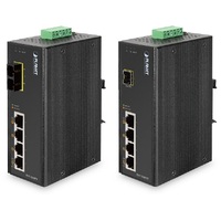 PLANET ISW-504PT DIN sínre szerelhető 5port 10/100Mbps nem menedzselhető ipari PoE switch