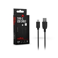 Maxlife TF-0066 0,2m Type-C fekete adat és töltőkábel