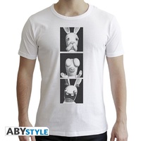 Rabbids "3 Wise Rabbids" fekete féri póló, XL méret