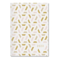 PerioD Deluxe 2023-as A5 napi beosztású White&Gold papír határidőnapló