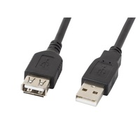 Lanberg 1,8m USB-A 2.0 apa - anya fekete kábel