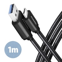 Axagon BUCM3-AM10AB USB-C 3.2 Gen 1 -  USB-A 1 m fekete kábel