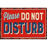 PF Please do not disturb 20x30 cm-es retro dekor fémtábla