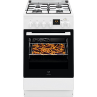 Electrolux LKK560205W fehér, szabadonálló, gáz, kombinált, főzőzóna: 4, sütő:58L, grill, tűzhely