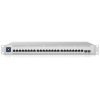 Ubiquiti UniFi USW-EnterpriseXG-24 24x 100M/1G/2.5G/ 5G/10G Multi-Gigabit LAN 2xSFP28 port L3 menedzselhető switch Ubiquiti UniFi USW-EnterpriseXG-24 24x 100M/1G/2.5G/ 5G/10G Multi-Gigabit LAN 2xSFP28 port L3 menedzselhető switch