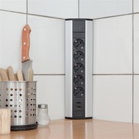 Delight 20485 alumínium 5-ös sarokelosztó + 2 USB-A port Delight 20485 alumínium 5-ös sarokelosztó + 2 USB-A port