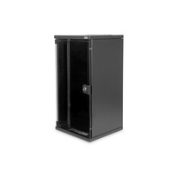 DIGITUS 19" 12U 592x312x300mm üvegajtós fekete fali rack szekrény DIGITUS 19" 12U 592x312x300mm üvegajtós fekete fali rack szekrény