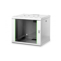 DIGITUS Rack Unique 19" 9U 509x600x450mm üvegajtós szürke fali rack szekrény DIGITUS Rack Unique 19" 9U 509x600x450mm üvegajtós szürke fali rack szekrény