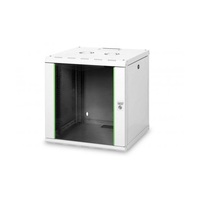 DIGITUS Rack Unique 19" 12U 643x600x600mm üvegajtós szürke fali rack szekrény