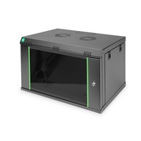 DIGITUS Dynamic Basic 19" 7U 385x600x450mm üvegajtós fekete fali rack szekrény DIGITUS Dynamic Basic 19" 7U 385x600x450mm üvegajtós fekete fali rack szekrény
