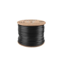 Lanberg LCU5-21CU-0305-BK 305m Cat5e U/UTP AWG24 Fca PE árnyékolatlan fekete kültéri kábel