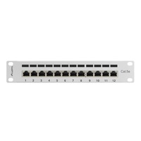 Lanberg PPF5-9012-S 10" 1U 12port Cat.5e FTP árnyékolt szürke patch panel