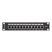 Lanberg PPF6-9012-B 10" 1U 12port Cat.6 FTP árnyékolt fekete patch panel