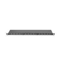 Lanberg PPS5-0024-B 19" 0,5U 24port Cat.5e FTP árnyékolt fekete patch panel