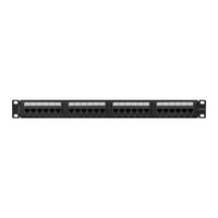 Lanberg PPUA-1024-B 19" 1U 24port Cat.6A UTP árnyékolatlan fekete patch panel