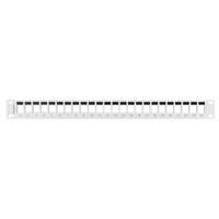 Lanberg PPKS-1024-S 19" 1U üres szürke patch panel 24 db Keystone jack fogadására, kábeltartóval
