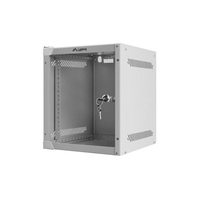 Lanberg WF10-2306-10S 10" 6U SZÉL:280mm MÉLY:310mm MAG:336mm lapraszerelt üvegajtós szürke fali rack szekrény