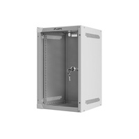 Lanberg WF10-2309-10S 10" 9U SZÉL:280mm MÉLY:310mm MAG:469mm lapraszerelt üvegajtós szürke fali rack szekrény