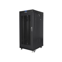 Lanberg FF01-8822-23BL 19" 22U SZÉL:800mm MÉLY:800mm MAG:1216mm lapraszerelt LCD hálós fémajtós fekete rack szekrény