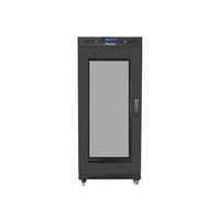 Lanberg FF01-6827-23BL 19" 27U SZÉL:600mm MÉLY:800mm MAG:1431mm lapraszerelt LCD hálós fémajtós fekete rack szekrény