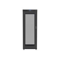 Lanberg FF01-8027-23BL 19" 27U SZÉL:800mm MÉLY:1000mm MAG:1438mm lapraszerelt LCD hálós fémajtós fekete rack szekrény