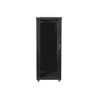 Lanberg FF01-6632-12B 19" 32U SZÉL:600mm MÉLY:600mm MAG:1603mm lapraszerelt üvegajtós fekete rack szekrény
