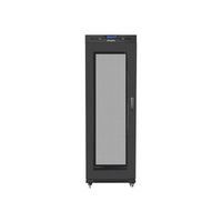Lanberg FF01-6837-23BL 19" 37U SZÉL:600mm MÉLY:800mm MAG:1876mm lapraszerelt LCD hálós fémajtós fekete rack szekrény