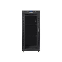 Lanberg FF01-8037-12BL 19" 37U SZÉL:800mm MÉLY:1000mm MAG:1883mm lapraszerelt LCD üvegajtós fekete rack szekrény