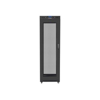 Lanberg FF01-6842-23BL 19" 42U SZÉL:600mm MÉLY:800mm MAG:2097mm lapraszerelt LCD hálós fémajtós fekete rack szekrény