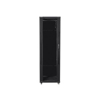 Lanberg FF01-8042-12B 19" 42U SZÉL:800mm MÉLY:1000mm MAG:2047mm lapraszerelt üvegajtós fekete rack szekrény
