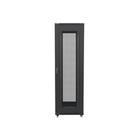Lanberg FF01-8042-23B 19" 42U SZÉL:800mm MÉLY:1000mm MAG:2047mm lapraszerelt hálós fémajtós fekete rack szekrény