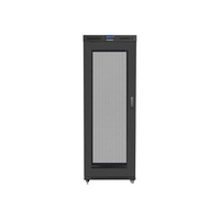 Lanberg FF01-8042-23BL 19" 42U SZÉL:800mm MÉLY:1000mm MAG:2097mm lapraszerelt LCD hálós fémajtós fekete rack szekrény