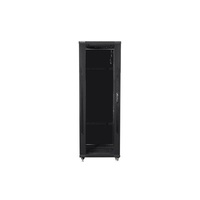 Lanberg FF01-8847-12B 19" 47U SZÉL:800mm MÉLY:800mm MAG:2270mm lapraszerelt üvegajtós fekete rack szekrény