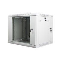 Lanberg WF02-6609-10S 19" 9U SZÉL:600mm MÉLY:600mm MAG:507mm lapraszerelt üvegajtós szürke kétrészes fali rack szekrény