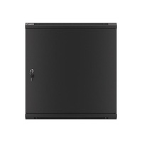 Lanberg WF01-6612-00B 19" 12U SZÉL:600mm MÉLY:600mm MAG:645mm lapraszerelt fémajtós fekete fali rack szekrény
