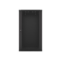 Lanberg WF01-6622-10B 19" 22U SZÉL:600mm MÉLY:600mm MAG:1085mm lapraszerelt üvegajtós fekete fali rack szekrény